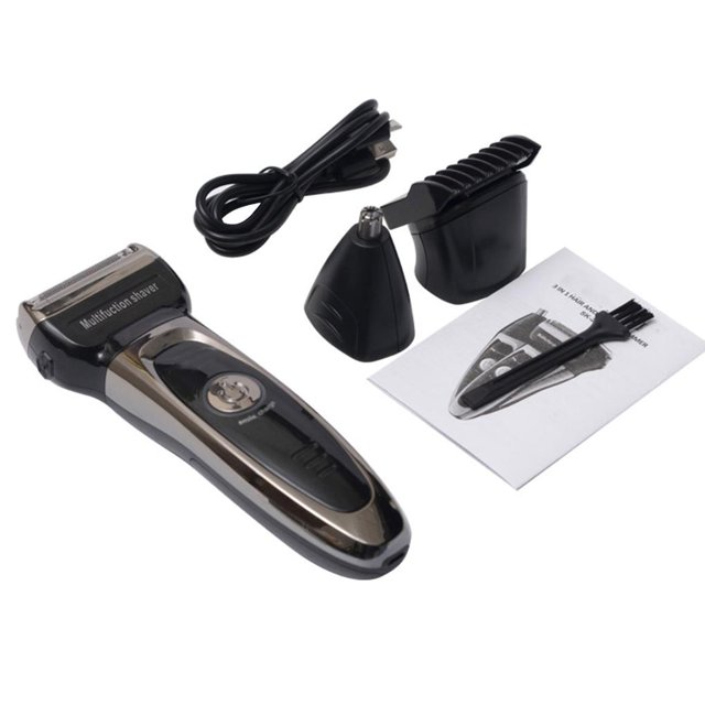 Jumpingount Afeitadora eléctrica 3 en 1 con función emergente, afeitadora rápida para Barba, recortadora facial respetuosa con la piel, recargable por USB Tratamientos faciales Jumpingount CE002327-00