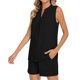 thumbnail image 1 of Camiseta de Manga Corta con Cuello en V para Mujeres con Pantalones Cortos de Bolsillo, Pantalones Casuales Y el Conjunto Superior para las Mujeres, 1 of 5