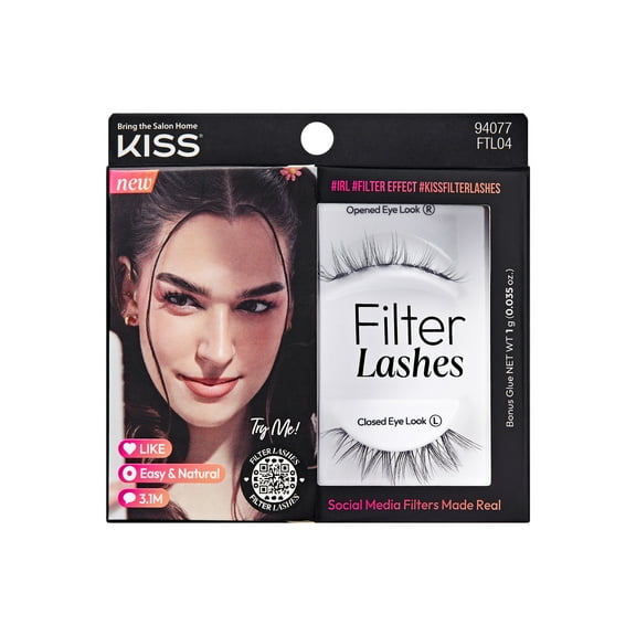 KISS Filter Lashes, False Eyelashes, Bunny Pretty, 2mm-10mm, 1 Pair