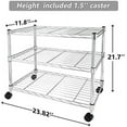 thumbnail image 2 of YSSOA Heavy Duty 3-Shelf Shelving Unit,Plug Version, 23.82" D x 11.80" W x 20.20" H, Chrome, 3 Tier (HKSHLF23132003CLITEV1), 2 of 3