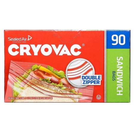 Cryovac Sandwich Bags, Clear, 6 1/2" x 5 7/8", 1080/CT