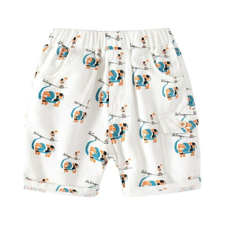 

TOPUNDER Toddler Boys Girls shorts Biker shorts Elastic Waistband Pull On Cartoon Prints Pockets Active Jogger Shorts Workout Cargo Pants Shorts