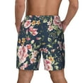 thumbnail image 3 of Kdxio Vintage Floral Print Men'S Swim Trunks With Compression Liner 7 Inch Inseam Quick Dry Swim Shorts, 3 of 7