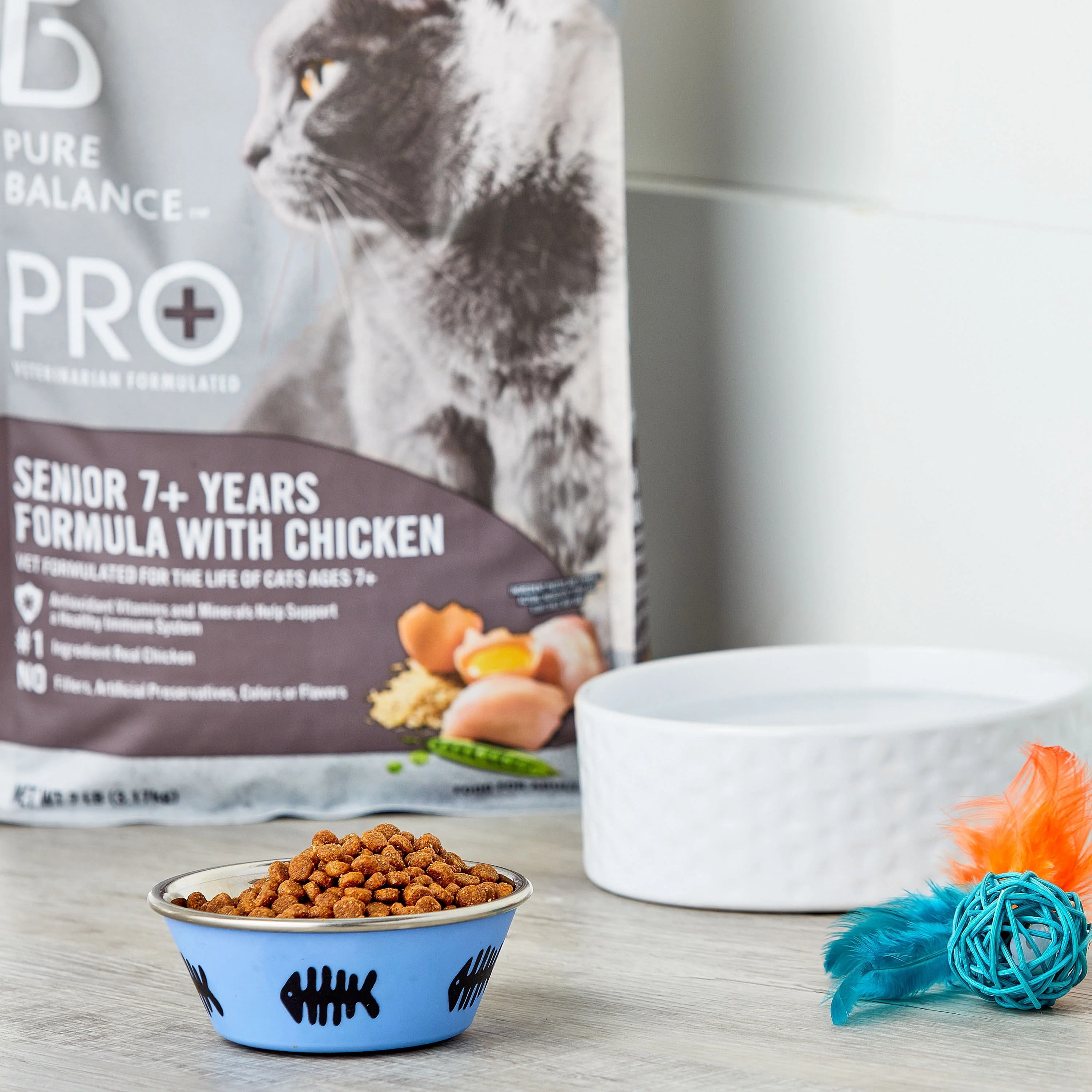 (3 pack) Pure Balance Pro+ Senior Formula with Chicken Dry Cat Food, 7 lbs