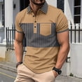 thumbnail image 2 of COM1950s Men's Short Shorts, Man Leisure Flip Collar Color Blocking Button Motion Ventilation Short Sleeve , Men Short Shorts, 2 of 9
