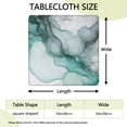 thumbnail image 2 of Green Gray Marble Pattern Square Fitted Tablecloth with Elastic Edge,Square Table Cover,Washable Elastic Table Cover for Home Kitchen Party Decor 34"x34", 2 of 6