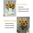 thumbnail image 3 of Wooden Sunflower Tie Up Curtains for Window, Thermal Insulated Balloon Shade Adjustable Rod Pocket Curtains Valance Panels for Kitchen Bathroom Cafe 52 x 45 Farmhouse Vintage Wooden Floral, 3 of 6