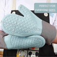 thumbnail image 2 of Silicone Oven Mitts Heat Resistant, Oven Mitts and Pot Holders Sets, Kitchen Mittens 5 Piece Set, Oven Gloves for Cooking,Baking,BBQ, Blue Oven Mitts, 2 of 5