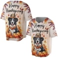 thumbnail image 3 of Happy Thanksgiving Border Collie Welcome Thankful Fall Autumn Pumpkin All Over Print 3D Baseball Shirt Borders Dog Lovers Gifts Idea Softball Sport - 02021, 3 of 6