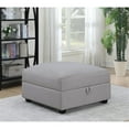 thumbnail image 2 of Cambria Square Upholstered Storage Ottoman Grey, 2 of 7