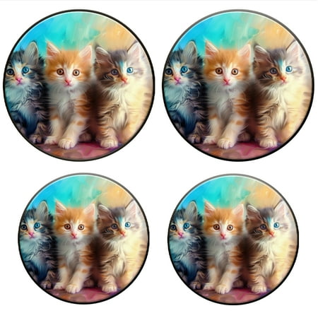 

Gas Stove Burner Cover Set Of 4 Three Adorable Kittens Each With Different Fur Colors And Expressions Metal Electric Stove Burner Covers Protecting Gas Stoves Kitchen Decor，8 Inch And 10 Inch