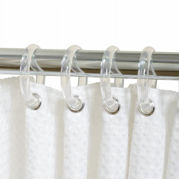 Zenith Home Clear Plastic Shower Curtain Rings 12 Count