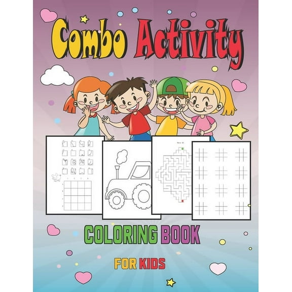 Combo Activity Coloring Book for Kids : Coloring, Picture Slice, Mazes, and More Fun Activities for Kids Ages 4-8 / 8-12 (Paperback)