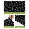 thumbnail image 4 of Black Morocco Bar Stool Covers Set of 2, Geometric Leaf Diamond Lattice Abstract Stretch Washable Bar Chair Covers with Backs, Removable Pub Counter Height Chair Cover for Kitchen Dining Room Cafe, 4 of 7