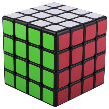 FeelGlad 4x4 Stickerless Speed Rubik Cube, Black Base Magic Rubik 6 Color Puzzles Educational Special Toys Brain Teaser Gift Box, Develop Brain Logic Thinking