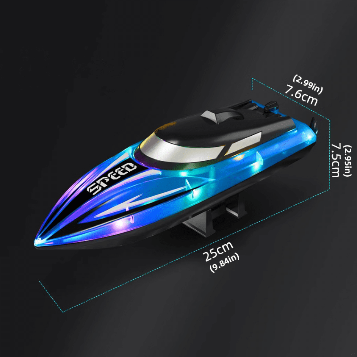 RC Boat for Pool 2.4G Remote Control Boat with Lights, Racing Boats for Kids & Adults Christmas Birthday Gifts(Red)