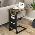thumbnail image 5 of Gymax 2PCS C Shaped End Table Sofa Side Table with Charging Station & Side Storage Bag, 5 of 10