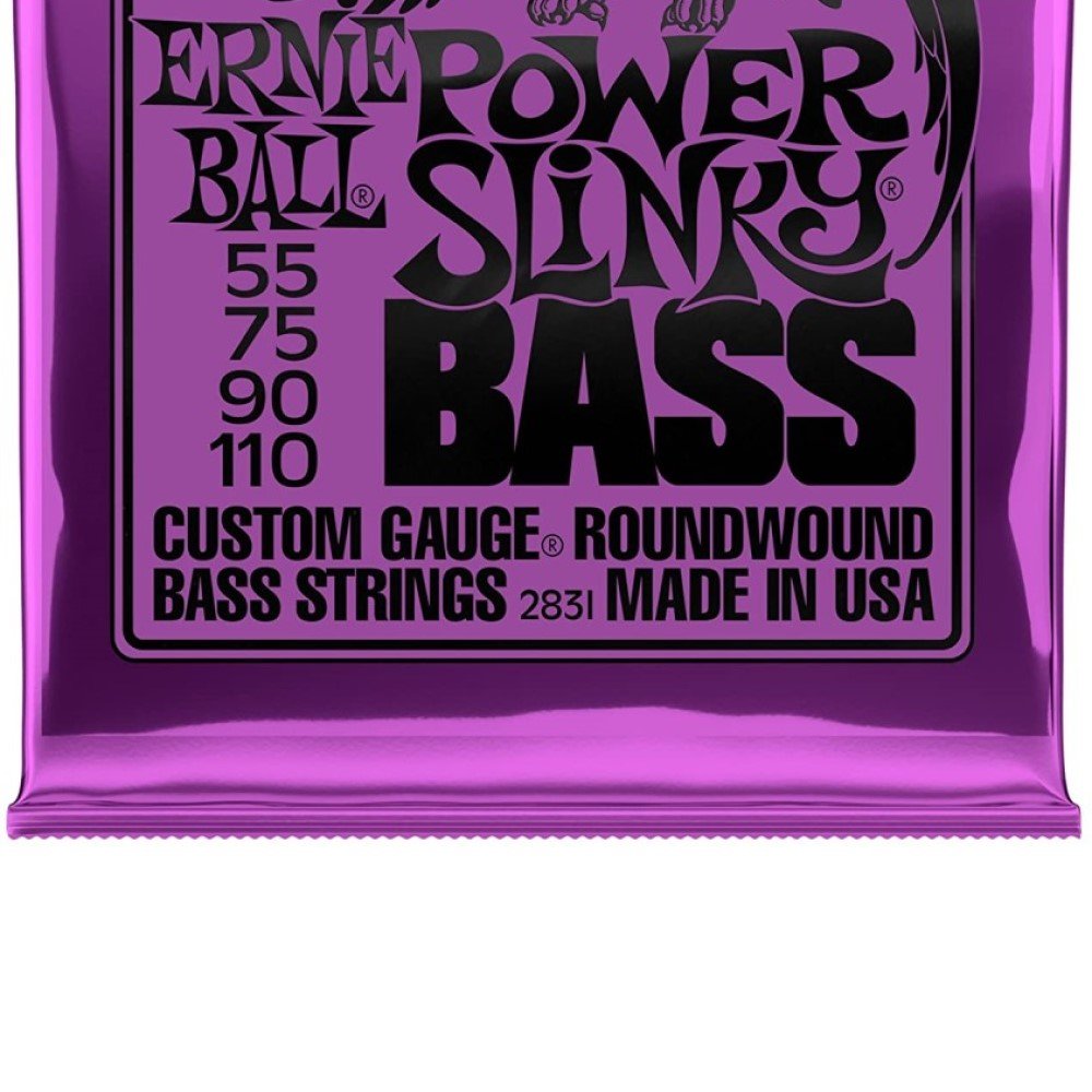 Ernie Ball Bass Guitar Strings Power Slinky Nickel Wound 55-110 2831 2 Pack