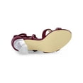 thumbnail image 5 of BLISSFUL STEP Women Velvet Lace-Up Clear Block Heel Sandals Burgundy 7, 5 of 7