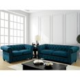 thumbnail image 4 of Bowery Hill Traditional Fabric Tufted Sofa in Dark Teal, 4 of 6