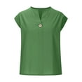 thumbnail image 4 of Jjayotai Womens Cotton Linen Vest, Casual Button Down Sleeveless V Neck Short Tops with Pockets, Tank Top for Women, Women's Summer Outfits Green^ M, 4 of 6