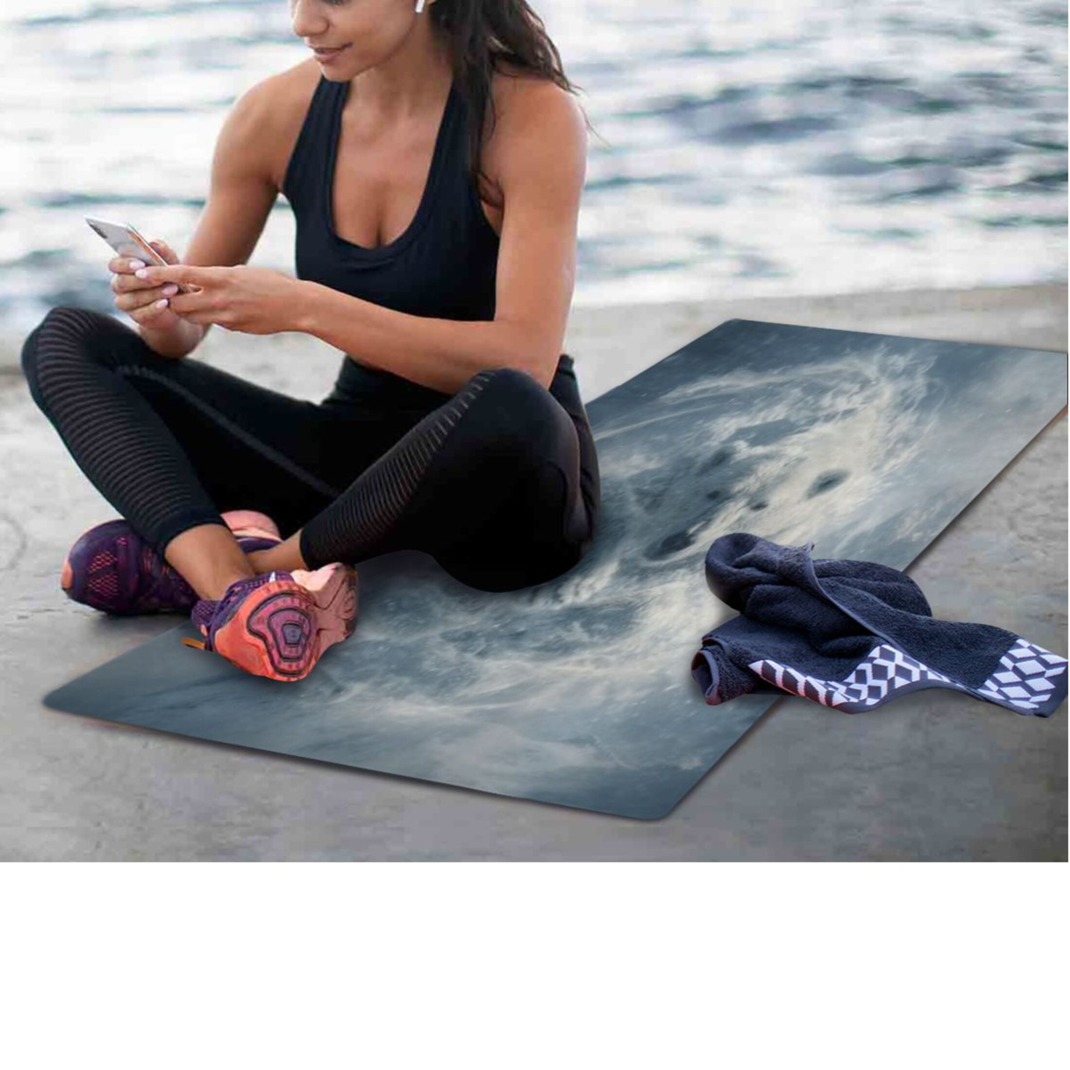 BZSMCE Yoga Mat Women Fitness Mat Swirl Polar Bear Pattern