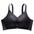 thumbnail image 3 of Loopsun Womens Bras Plus Size, Bras for Women, Woman's Embroidery Lace Thin Style Breathable Back Buckle Bra without Steel Rim Black,38/85BC, 3 of 5
