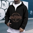 thumbnail image 1 of MHFRRA Sudadera con Capucha y Cremallera de Un Cuarto con Estampado de Letras, Cómoda y Casual, Interior Suave para Uso Diario Negro, 1 of 3