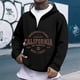 thumbnail image 1 of WILLBEST Sudadera con Capucha para Hombre, con Cremallera De Un Cuarto y Estampado De Letras, Cómoda y Informal, Interior Suave para Uso Diario XXGrande, 1 of 4