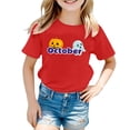 thumbnail image 1 of TZEWGL T-Shirts For Child Short Sleeve Crew Neck Monthly Word Prints Blouse For Newborns size 1-2T, 1 of 4