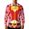 thumbnail image 2 of Awdenio Mens Shirts Casual Holiday Tuxedo T-Shirts Graphic Long Sleeve Novelty Party Button Top, 2 of 7