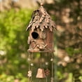 thumbnail image 2 of Zaer Antique Copper Hanging Birdhouse Wind Chime "Silo?, 2 of 3