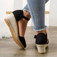 thumbnail image 3 of Dakaela Womens Espadrille Platform Wedge Sandals Ankle Buckle Strap Closed Toe Walking Slip on Shoes, 3 of 7