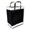 thumbnail image 2 of Eco-Friendly Large Jute and Cotton Leather Handle Market Tote Bag Black - No Embroidery, 2 of 8