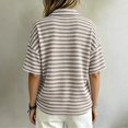 thumbnail image 4 of Ankola Womens Striped Knit Polo Shirts Short Sleeve Collared Shirt Casual Summer Pullover Sweater Tee Tops, 4 of 5