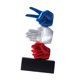thumbnail image 4 of Estatua de piedra, papel o tijera de resina, adorno de mesa decorativo azul, blanco y rojo para Base negra, 4 of 9