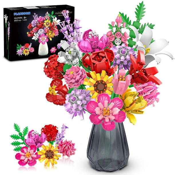 Building Block Toy PLAXSOON Flower Bouquet 1488 piezas