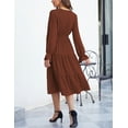 thumbnail image 5 of Women's Spring Dress, Long Sleeve Mini Tunic Casual V Neck Wedding Guest Dresses, 5 of 7