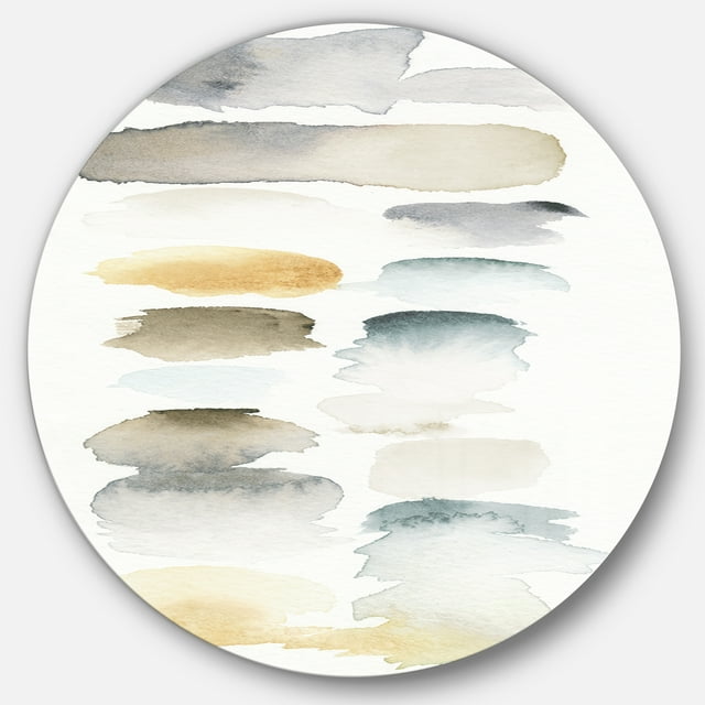 Designart 'Watercolor Geometric Swatch Element VI' Geometric Metal Circle Wall Art
