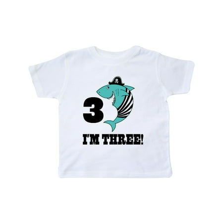 

Inktastic 3rd Birthday Shark Party Pirate 3 Year Old Gift Toddler Boy Girl T-Shirt