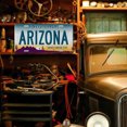 thumbnail image 4 of Placa Metal Vintage Arizona Rectangular Pintura Hierro Arte La Pared Del 30x15 Cm, 4 of 8