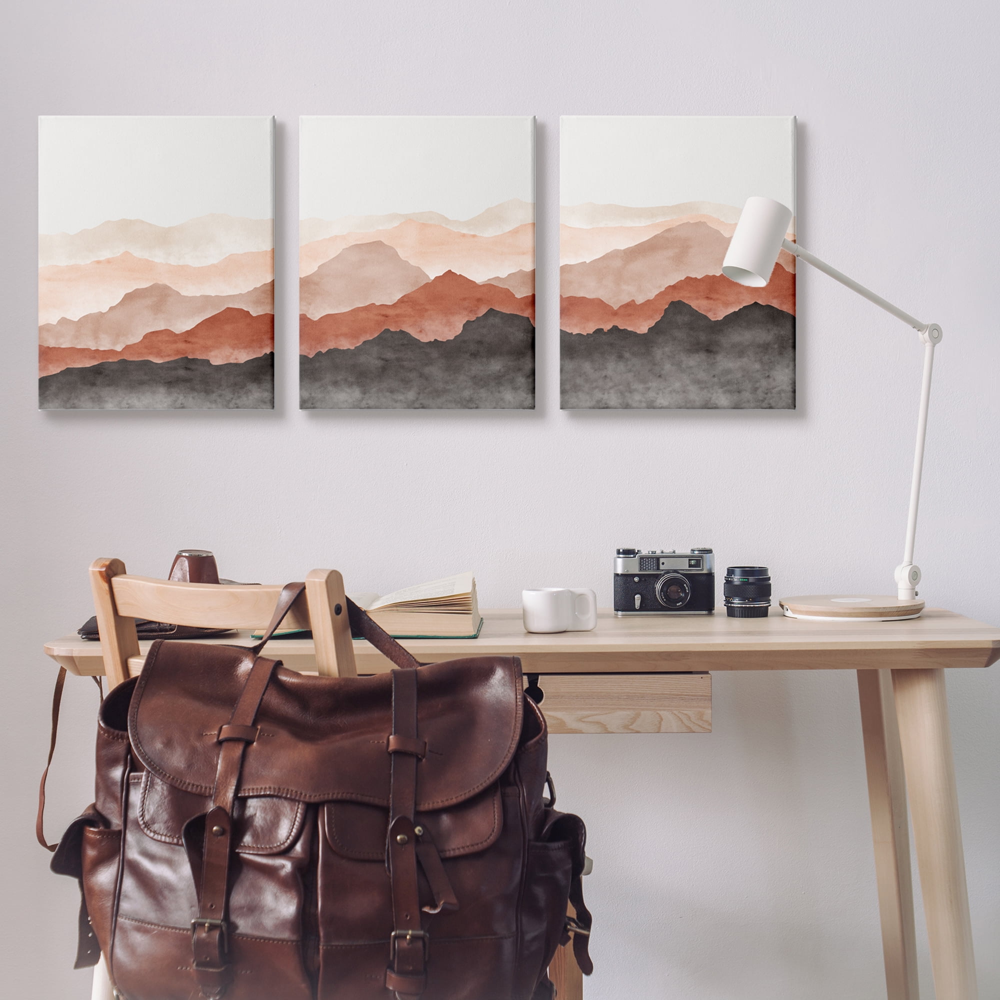 Stupell Southwestern Crags Mountain Peaks Landscape Painting Gallery Wrapped Canvas Print Wall Art, Set of 3