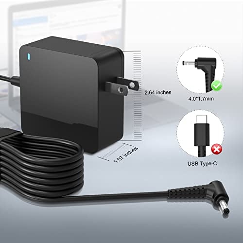Cargador de CA de 7.5 pies para Lenovo Ideapad ADLX65CCGU2A ADLX65CDGU
