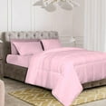 thumbnail image 3 of D.N.G. BEDDINGS Deluxe All Seasons Full/Queen Size 800 Thread Count, Solid Light Pink Down Alternative 1 Piece Box Design Comforter Set 100% Egyptian Cotton, 3 of 6