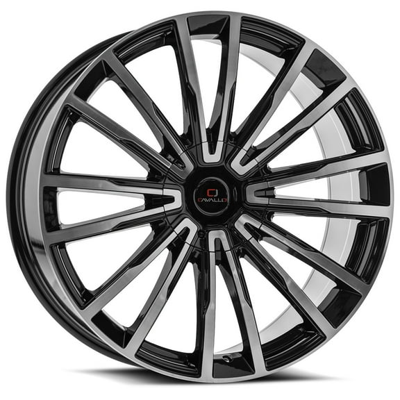 CAVALLO CLV-47 26X9.5 BLANK 18ET CB GLOSS BLACK & MACHINED WHEEL
