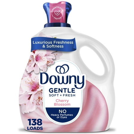 Downy Gentle Soft   Fresh Liquid Fabric Softener, Cherry Blossom Scent, 93 fl oz, 138 Loads