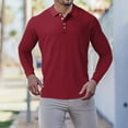 thumbnail image 1 of KaLI_store Polo T Shirts For Men Mens Button Down Cardigan Sweaters Cable Knit Polo Collar Knitwear, 1 of 4