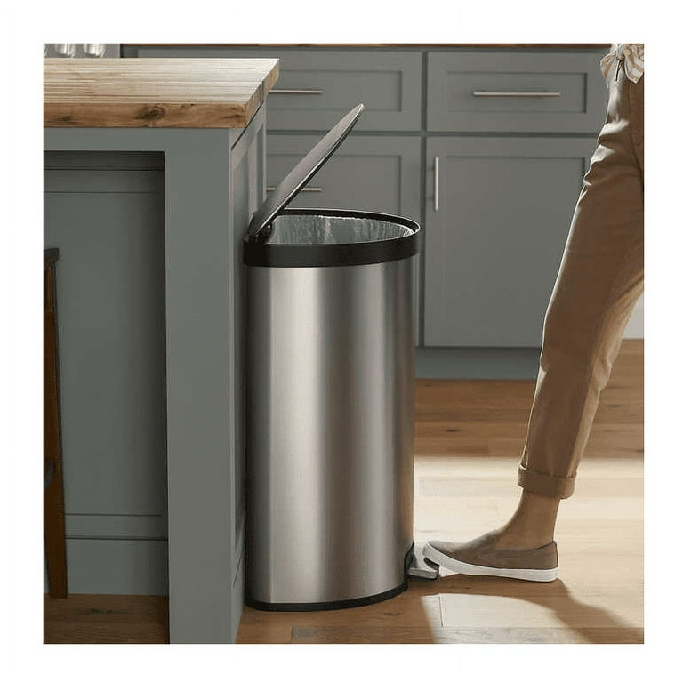 Kohler 45L Semi-Round Step Trash Can, Stainless Steel