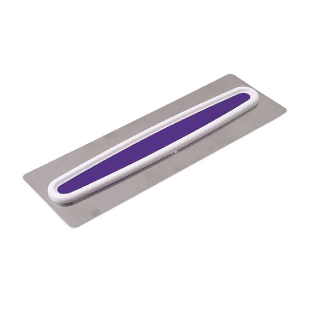 Alisador Espátula Raspa Acero Pastel Repostería Fondant 23cm plata morado