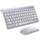 thumbnail image 1 of Juego combinado de mini teclado multimedia con teclado inalámbrico 2.4G para computadora portátil, computadora de escritorio, TV, suministros de oficina, plateado Eigraketly EL2198-02B, 1 of 2